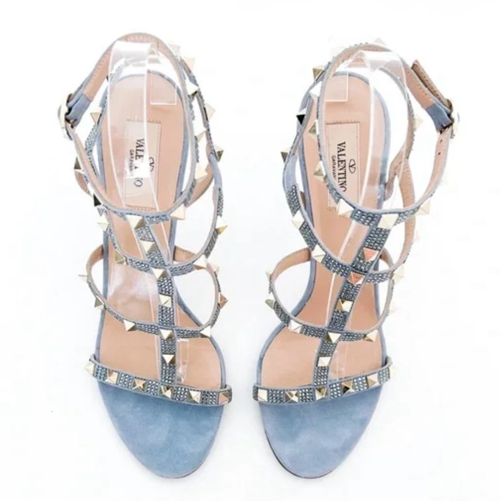 Valentino Light Blue Studded Sandals